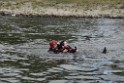 Uebung BF Taucher und Presse Koeln Zoobruecke Rhein P086